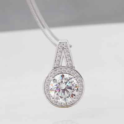Cubic Zirconia Luxury Quality Sterling Silver Bridal Necklace