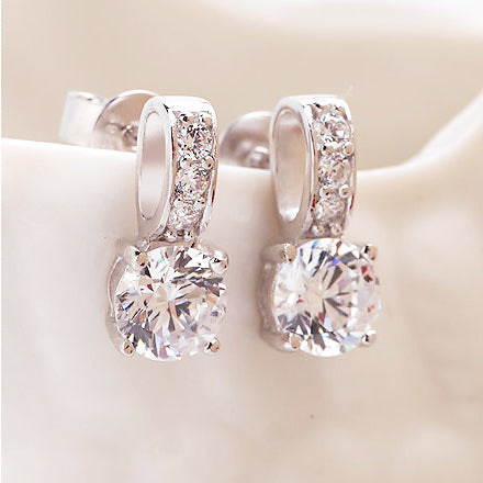Cubic Zirconia & Sterling Silver Stud Bridal Earrings Online