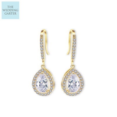 Exquisite Gold Hook Water Drop Bridal Earrings Online