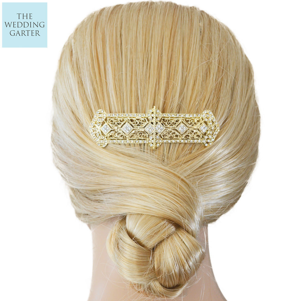 vintage gold wedding hair jewellery