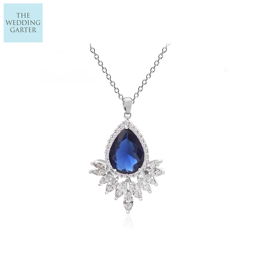 blue diamond pendant necklace