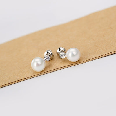Delicate CZ Diamond & Pearl Wedding Jewellery Set