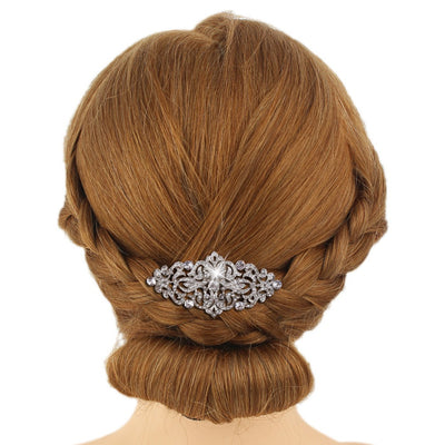 Vintage Inspired Austrian Crystal Silver Bridal Hair Comb
