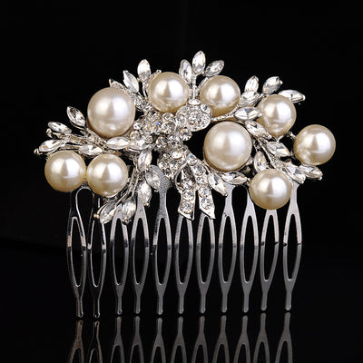Unique Dainty Pearl & Crystal Wedding Hair Comb