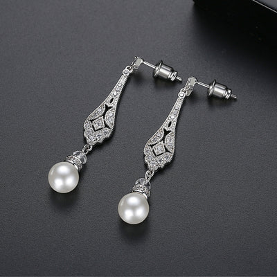 pearl dropper earrings bride