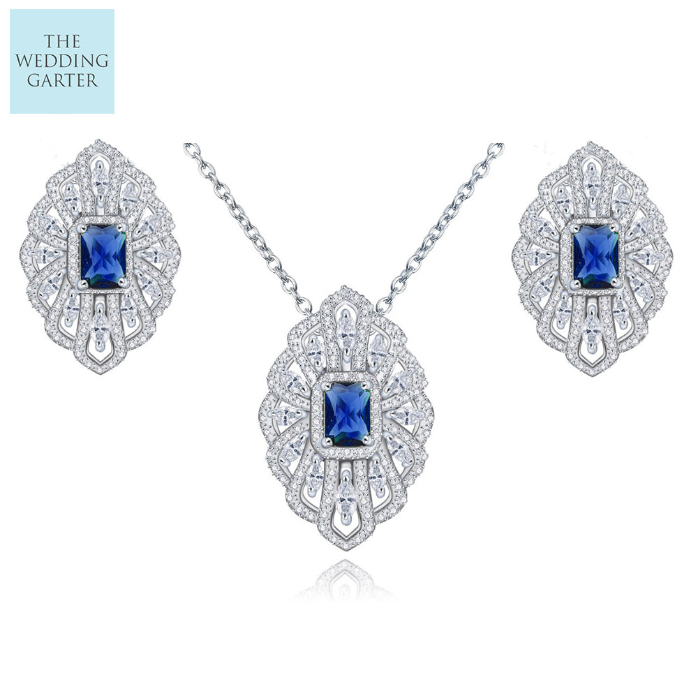 sapphire blue bridal jewellery