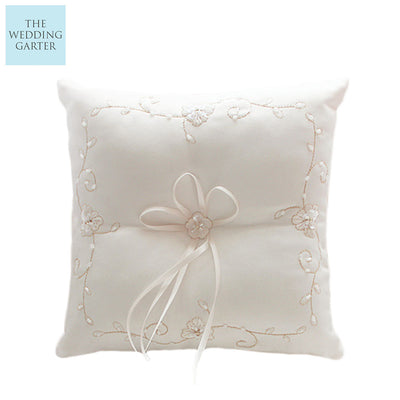 silk ivory wedding pillow