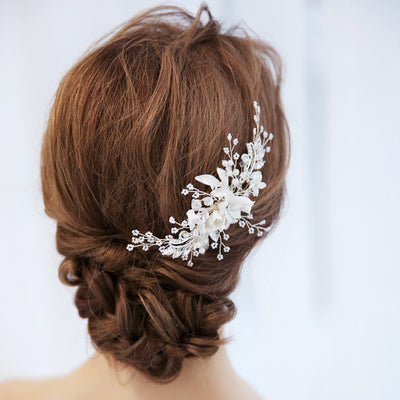 bridal headpiece flowers