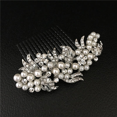 Classic Bridal Headpiece With Pearls & Crystals