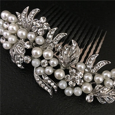 Classic Bridal Headpiece With Pearls & Crystals