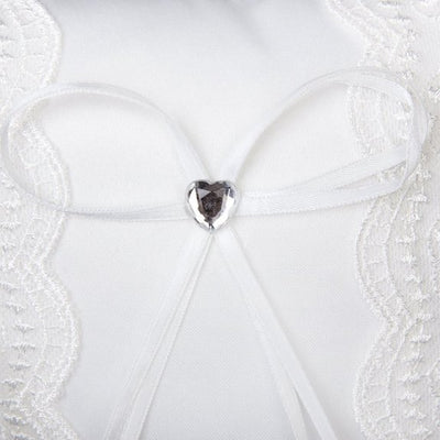 Satin White Ring Pillow For Wedding Ring Bearer Pillow