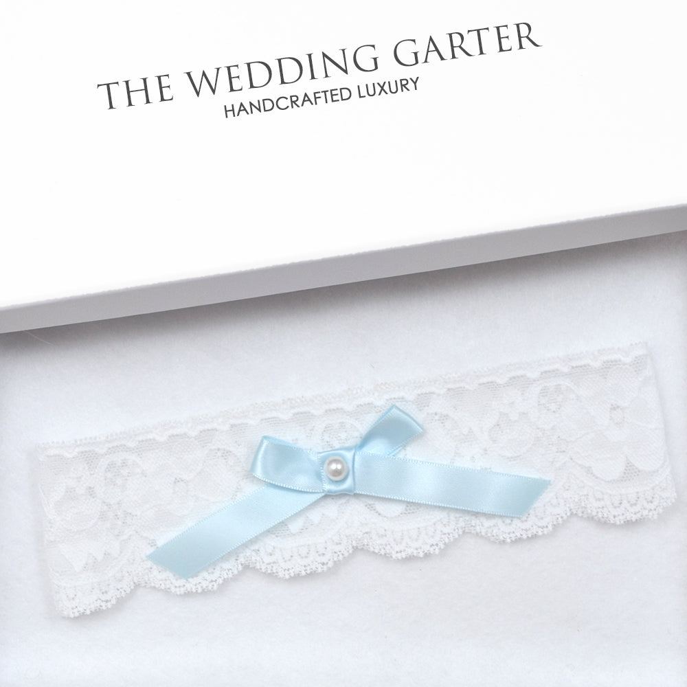blue garter for bride