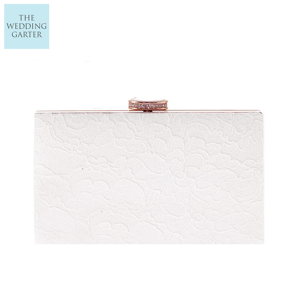 white lace clutch purse