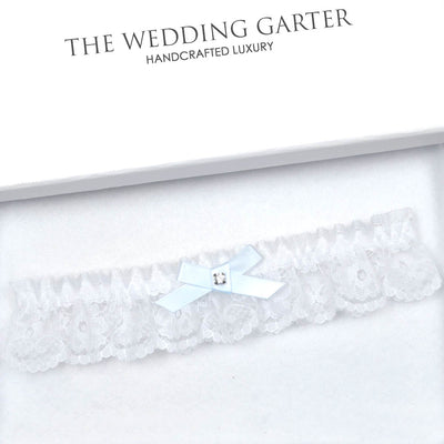 white wedding garter