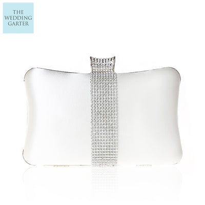 ivory satin bridal clutch