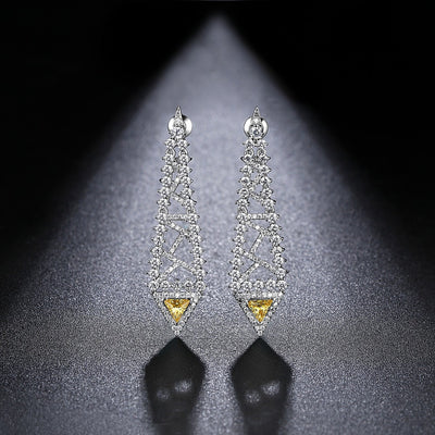 Yellow CZ Diamond Designer Bridal Earrings Australia