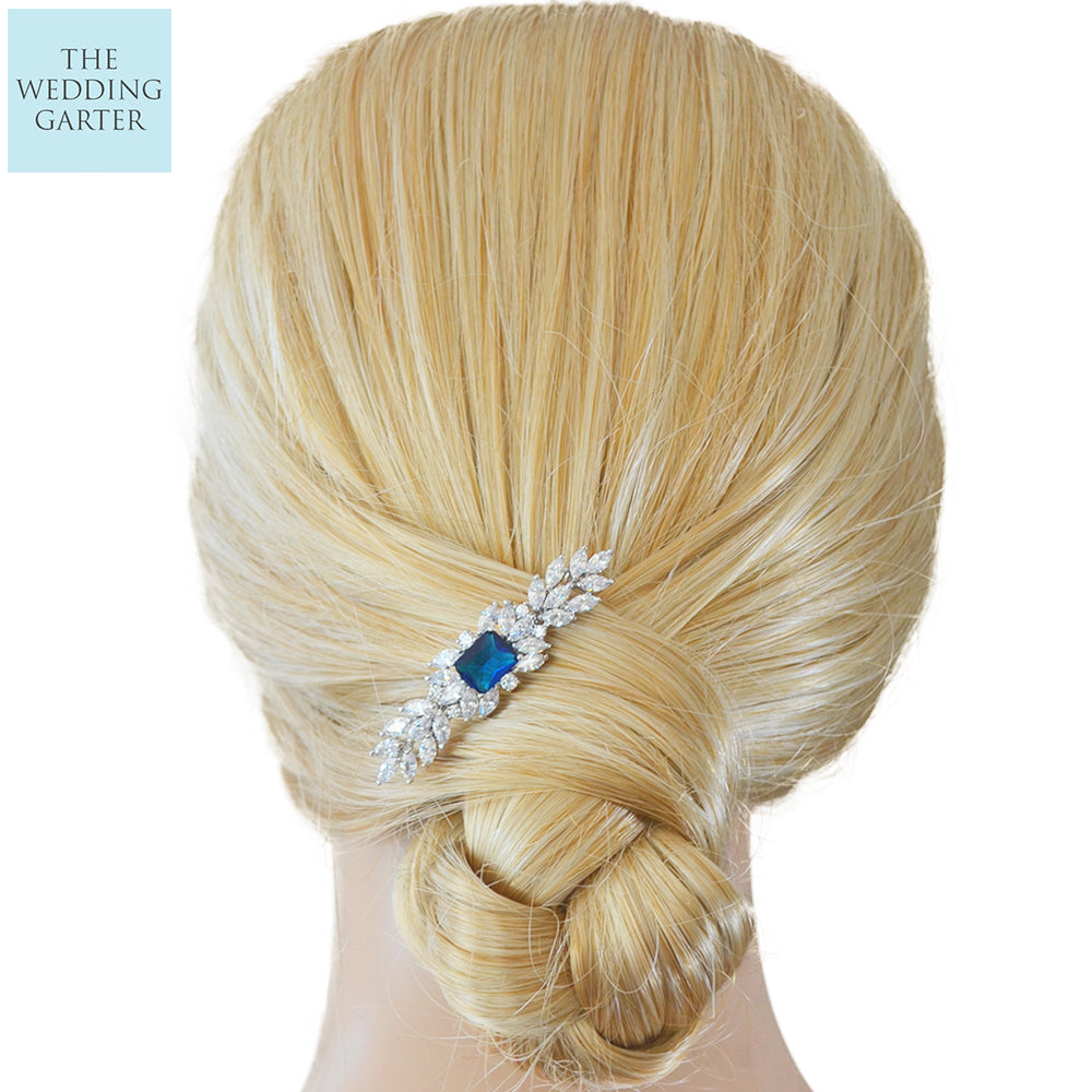 CZ Diamond Bridal Hair Clip Hair Jewellery For Wedding
